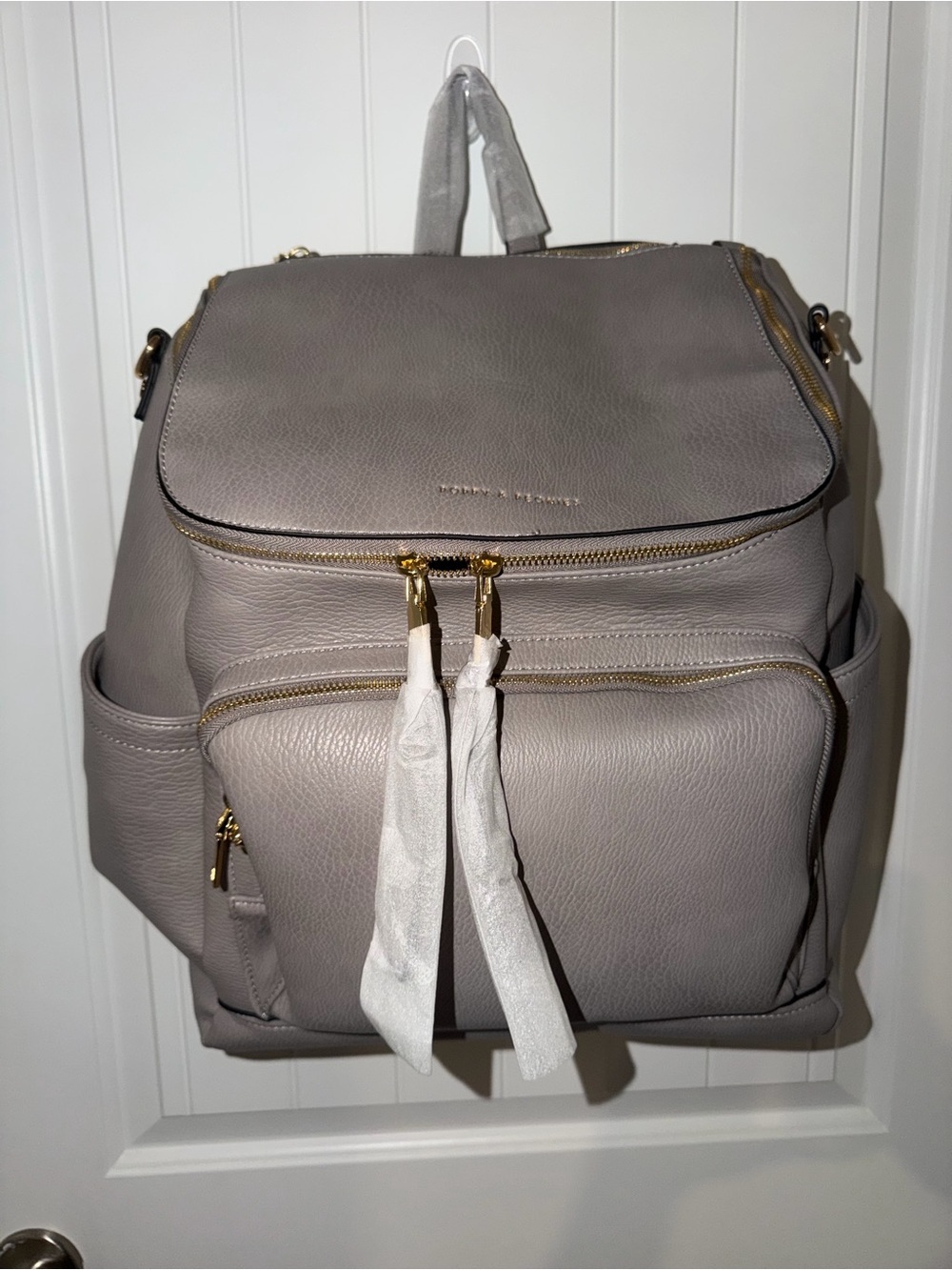Poppy & Peonies Lullababy Diaper Backpack - Grey